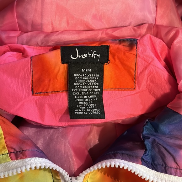 Justify tie dye windbreaker. Like new - Picture 3 of 3